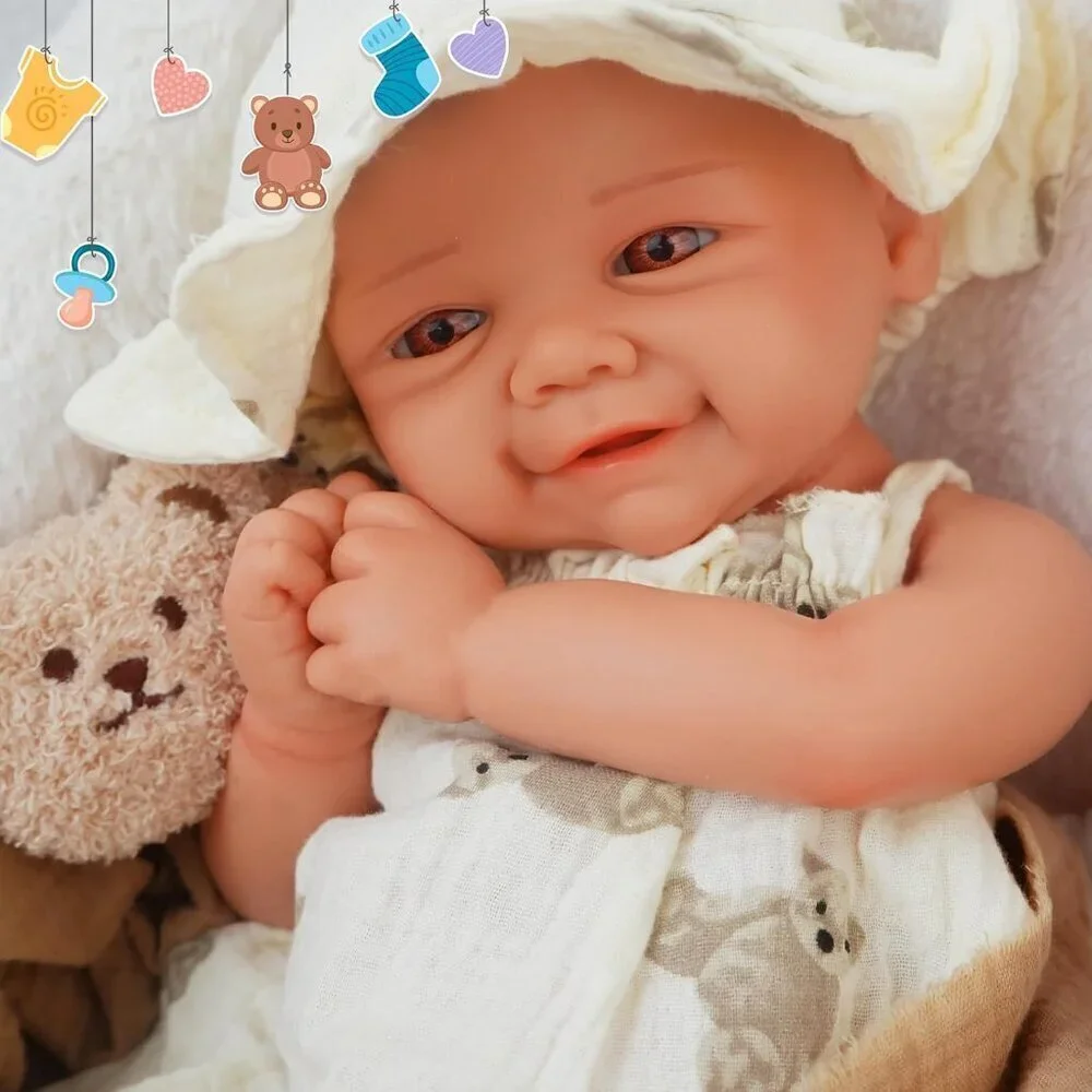 🆕16.9in Full Silicone Reborn wheaten  Baby Girl Dolls Lifelike Weighted Doll